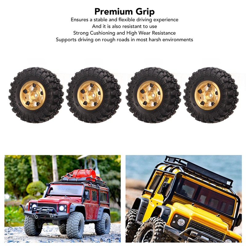 1 Inch RC Tires Brass Wheel Hub Rubber RC Car