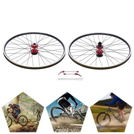 Unbranded 27.5'' Bicycle Front Rear Wheels Set MTB Wheelset Aluminum Alloy Rim Disc Brake