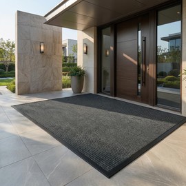 Buy1CrossGo 3 x 10 FT Extra Long Entrance Mat for Garage and Double Door, Heavy Duty Indoor Outdoor Doormat, Commercial Quality Non Slip Rubber Backing for High Traffic Dirt and Moisture Trapping