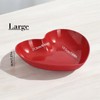 Set of 4 Heart-Shaped Serving Bowls, Red, Decorative Dinnerware (Large)