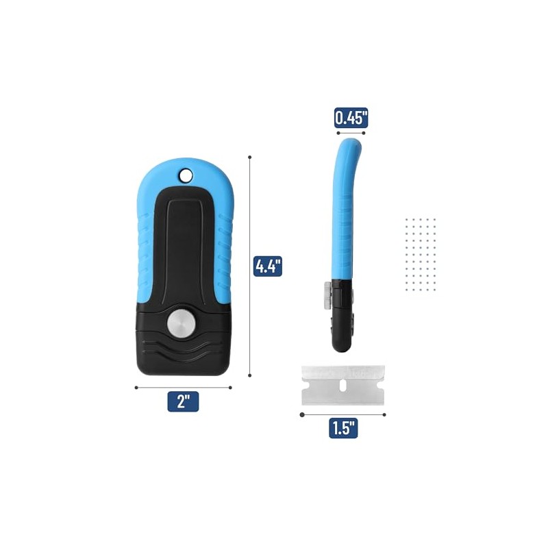 Bates- Razor Blade Scraper, Blue, Locking Razor Scraper Set with