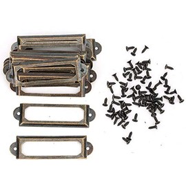 Pack of 20 Label Frames, Metal Label Frame, Cabinet Frame, Card Holder, Bookshelves, Shelf Drawer with Screws for Pharmacist Cabinet, Cabinet Handle
