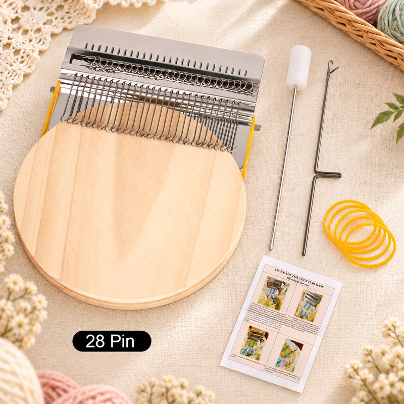 14 / 28-Hook Mini Darning Loom Kit for Clothing Repair