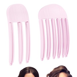2pcs Wind Shaping Styling Comb, Pink Fluffy Bangs Hair Comb Include Three-Tooth & Six-Tooth Comb Portable Fluffy Bangs Styling Comb for Women Men