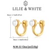 LILIE&WHITE Women's Gold Hoop Earrings with Pearl Detail - Elegant