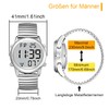 MAUJOY German Talking Men's Watch, Radio-Controlled Watch, LCD Large Number,