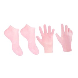 BIUDECO Foot Care Gloves Socks Set Moisturizing Exfoliating Callus Removal Softening Skin Pink