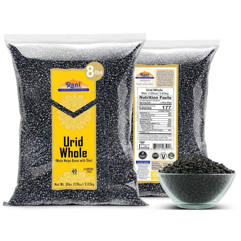 Rani Urid/Urad Whole Black (Matpe Beans with Skin) Indian Lentils