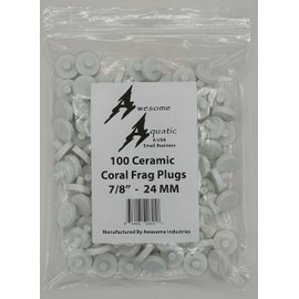Awesome Aquatic Ceramic Coral Frag Plugs Base Plate Disc (100 Pack 24 MM)