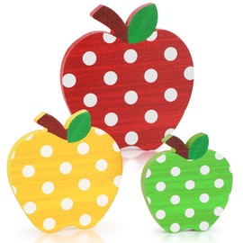 Back to School Decorations Wooden Retro Apple Table Signs Rustic Apple Tiered Tray Decor First Day of School Classroom Centerpieces