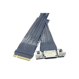 JMT M.2 NVMe M Key to Oculink 4i / SFF8611 Extension Cable PCIe4.0 X4 Gen3 4 Compatible with T10 / SAS-4 SFF-8612 (20cm)