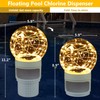 FineBud Pool Chlorine Floater with Solar Ball Lights, Floating Pool