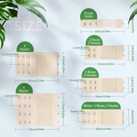 Hianjoo Set of 18 Bra Extenders, Bra Extender Extension Strap with 1 Hook/2 Hooks/3 Hooks/4 Hooks, Women's Bra Extender Bra Band, Skin Colour + White + Black, Skin colour, white, black