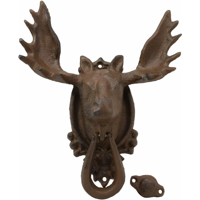 Ebros Rustic Western Forest Horned Bull Moose Head Cast Iron