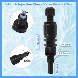 1/4 Inch UCDBINJ Injection Check Valve Replacement for Sten-ner Pump Filter Parts 45, 85, 100 & 170, Classic, Single Head, S420, S128, S10P, VX, SV, S Series with Ferrule & Duckbill (2 Pack)