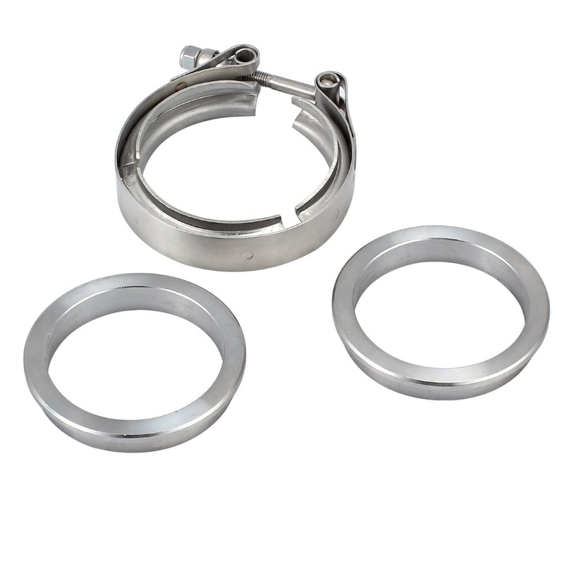 Bohaner 2.5" Inch 63mm Stainless Steel V-Band Clamp & Flat