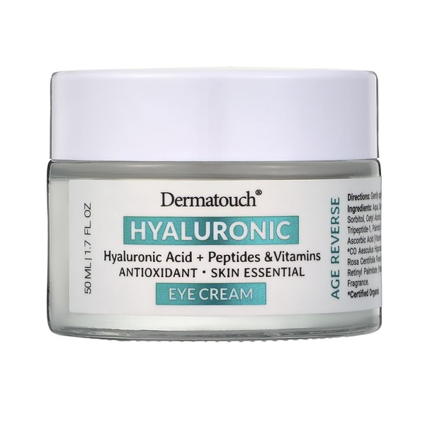 DERMATOUCH Hyaluronic Acid Eye Cream with Peptides & Vitamins, 1.7