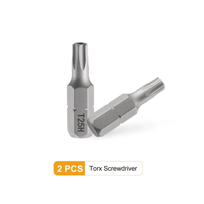 sourcing map 2pcs T25H Torx Screwdriver Bit 1/4" Hex Shank