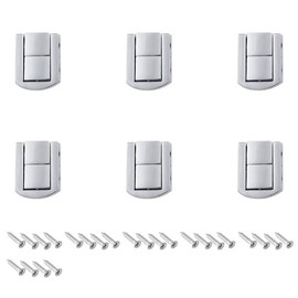 6pcs Sliver Toggle Catch Lock,Antique Vintage Lock,Retro Decorative Yellow Hasp with Screws for Jewellery Boxes;Trinket Boxes;Gift Boxes 20 * 25mm