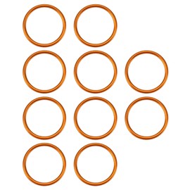 EMSea Pack of 10 Manifold Gasket Sealing Ring 28 x 34 x 2 mm Hollow Copper-Coloured Metal Motorcycle Exhaust Pipe Compatible with Simson S51 Compatible with Schwalbe SR1