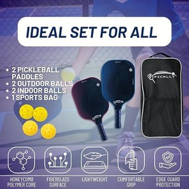 Pickleball Paddles Set of 2: Unleash Your Potential and Dominate the Court with Precision and Power rocks luz z overgrip rebound ball joola racquet carbonfiber paddle nitro ball