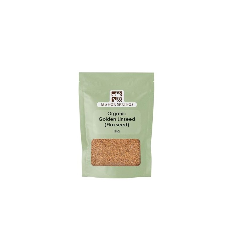 Organic Golden Linseed (Flaxseed) 1kg by Manor Springs Organic