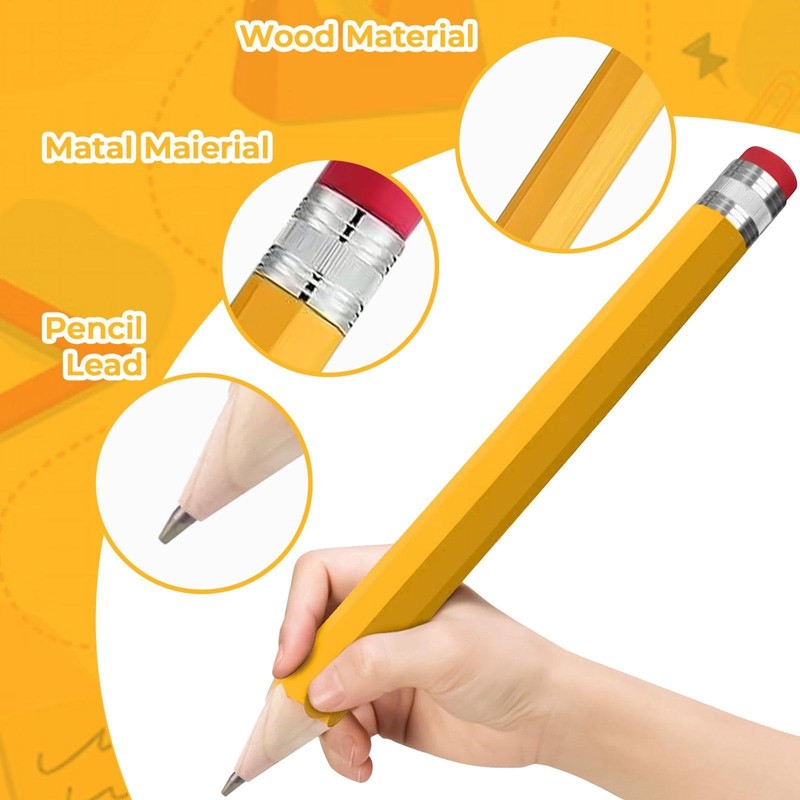 Pack of 2 Giant Pencils, Wooden Pencils, Creative Pencils, Interesting