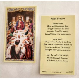 Meal Prayers - The Last Supper - Laminated Holy Card