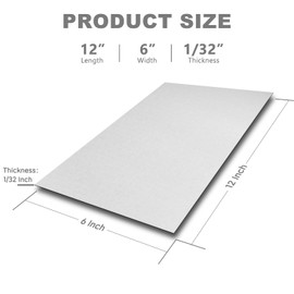 Beviss 4 Pack 430 Stainless Steel Sheets Metal, 12" x 6" x 1/32" (0.8MM) Sheet Metal, Food Grade Steel Plate Perfect for DIY, Kitchen & Crafts, Corrosion Resistant for Automotive & HVAC