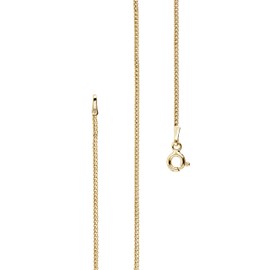 Lijoh LJ1041 Women's 24 Carat Gold-Plated Curb Chain 925 Sterling Silver (1.4 mm) Gold Women's Necklace Lengths: 40 cm to 70 cm, Gold