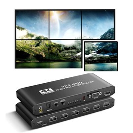 2x3 HDMI Video Wall Controller, 1080P@60Hz HDMI TV Wall Processor with Audio Out, 4K HDMI Video Image Processor with RS232, Support 180°Rotate for 2x2 Mode, Splicing for 1x6, 1x5, 3x2 etc