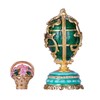 danila-souvenirs Glamorous Style Spring Flowers Easter Egg with Basket of