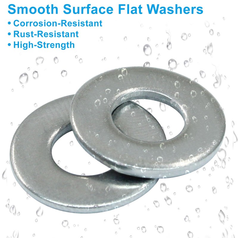 Luomorgo 1/4" Stainless Steel 304 Flat Washers, 5/8" Outside Diameter,