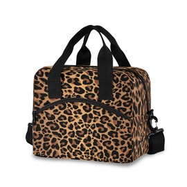Lunch Bag Box Animal Leopard Print Skin Insulated Cooler Lunch Tote Bag Container Snacks Organizer for Women Men Adult Office Work Picnic Hiking