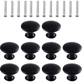 DULKET 10 Pcs Door Knobs Black Door Knobs Wardrobe Door Knobs Cabinet Door Knobs for Drawer Doors Wardrobe Door Black Door Knobs