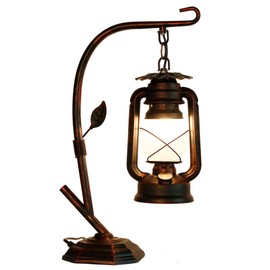 Rarlonly Rustic Lodge Novelty Desk Lamp, Table Lamps for Living Room,Ambient Light Country Table Lamps for Bedroom 110V