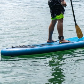 HEYTUR Coiled SUP Leash 10' Surfboard Leash Sup Leg Rope Strap Stand Up Paddleboard Leash (5mm Black)