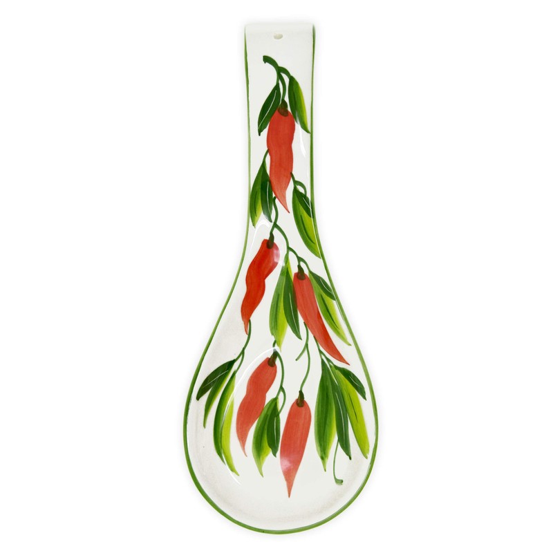 Lashuma Ceramic Spoon Rest Italian Spoon Holder 28 cm Hand-Painted