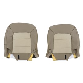 NLQR Driver and Passenger Replacement Bottom Seat Covers Leather Tan Compatible with Ford Expedition 2003 2004 2005 2006
