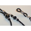 Beaded Eyeglass Chain Skulls Black Glass Seed Beads 28 inches
