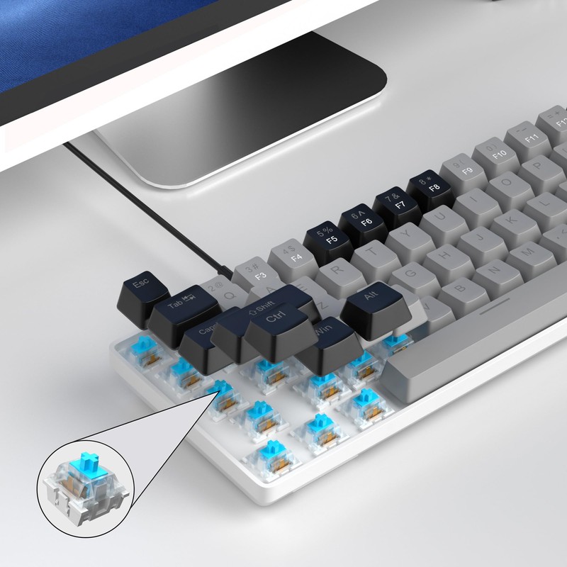 MageGee Portable 60% Mechanical Gaming Keyboard, MK-Box LED Backlit Compact