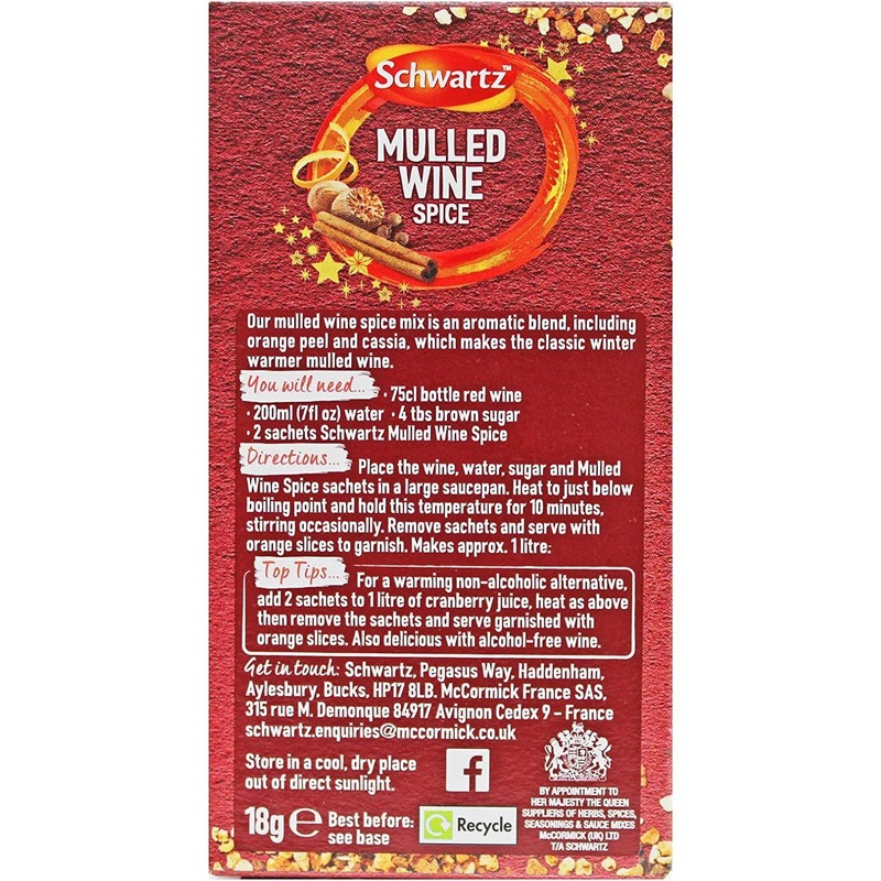 Schwartz Mulled Wine Carton 18g - Pack of 2