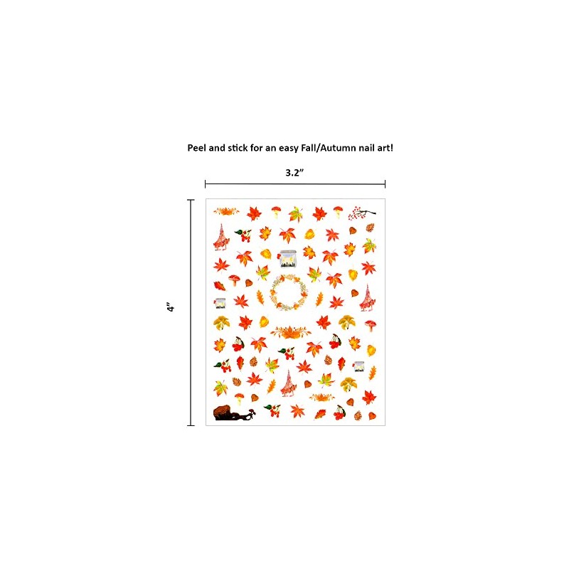 Winstonia 550+ Pcs Fall Autumn Nail Stickers for Easy Manicure