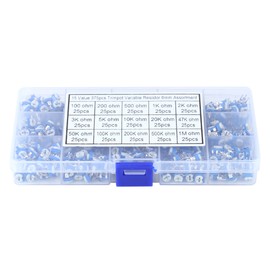 375Pcs 15 Values Potentiometer Variable Resistor Assortment Kit with Box