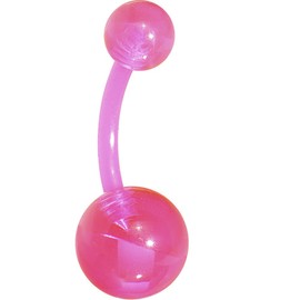 Body Candy Pink Bioplast Acrylic Ball Belly Button Ring