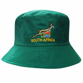 GIFTS 4 ALL South Africa Rugby Fans Sun Hat, Springboks Bucket Hat Green