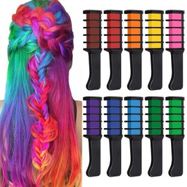 10 Stück Haarkreide Kamm, Kalolary Temporär Haarfarbe Kreide Kamm Haarkreide Auswaschbar Temporäre Instant Einmalige Haar Colorationen Ungiftig Haarfarbe für Kinder Party Cosplay