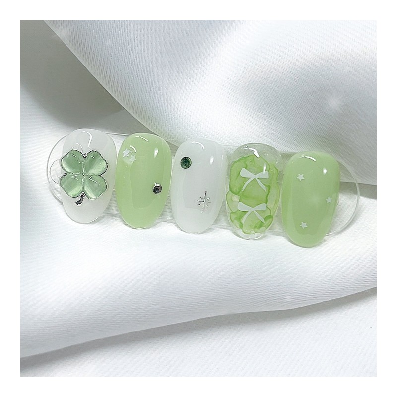 [Handmade Nail Tips] Clover To You Nail Tips - Long