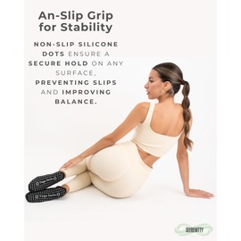 Seerenitty Non-Slip Yoga Socks | Extra Durable & Soft Grip with Secure Straps for Pilates, Hot Yoga, Barre & Home. 2-Pair Pack – Black, Cotton