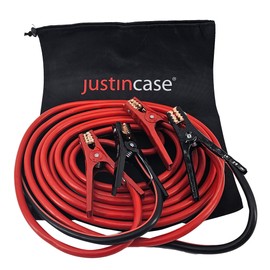 Justin Case Heavy-Duty Jumper Cables for Car, Includes 1 Gauge Wire Conductor 25' Car Jumper Cables & 365 Days of Roadside Assistance